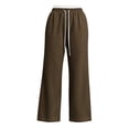 thumbnail image 3 of Trousers Pants for Women Plus Size Wide Leg Pants with Pockets Elastic Waist Loose Long Pants Casual Lounge Workout Jogger, 3 of 3