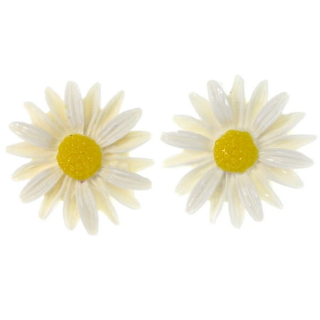 - Mi Amore Daisy Stud-Earrings White/Yellow