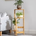 thumbnail image 5 of 3 Tier Tall Plant Stand Flower Pots Holder Display Rack Shelf Home Garden Corner Brown, Wood Color, 5 of 14