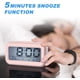 thumbnail image 5 of RV Reloj despertador digital para despertar por la mañana, reloj despertador digital silencioso con pilas para niños y adultos, pantalla LED grande, calendario de temperatura, rosa Rojo Verde, 5 of 5