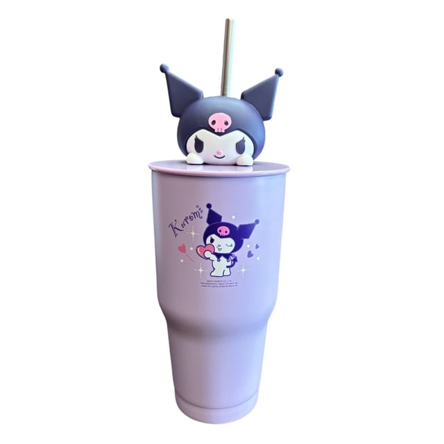 Termo de acero inoxidable FARTMEX Kuromi 30 onzas con figura