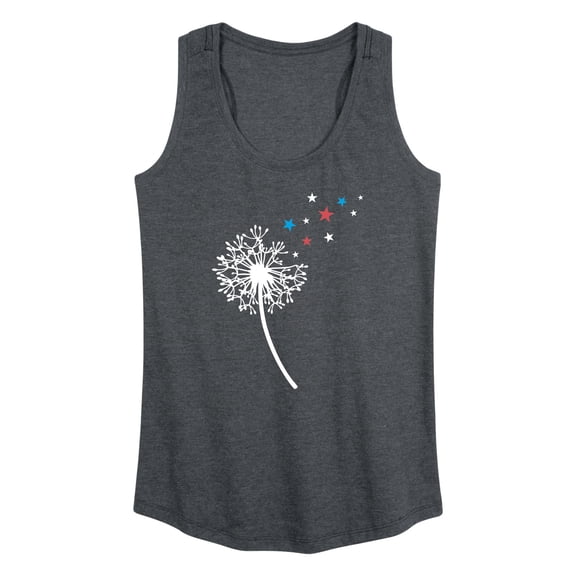 Instant Message - Dandelion With Stars Graphic Racerback Tank