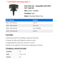 thumbnail image 2 of Fuel Tank Cap - Compatible with 2009 - 2017 Audi Q5 2010 2011 2012 2013 2014 2015 2016, 2 of 2