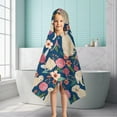 thumbnail image 6 of Golden Retriever and Pioneer Flower Hooded Bath Towel，50"x30" for Ages 3 To 12 Kids, Quick Dry Lightweight Soft Microfiber Hood Beach Towel Cover Up for Kids, 6 of 7