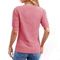 thumbnail image 7 of Short Sleeved Women Hollow-out Casual Crew Neck Knit Sweater Tops, 7 of 7