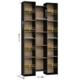 thumbnail image 2 of Homfa 21-Cube Bookcase, 71’’ Tall Wooden Bookshelves with Adjustable Shelves, Triple Wide CD Display Storage Organizer Shelf for Home Office, Black+Brown, 2 of 8