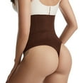 thumbnail image 2 of Defitshape Women's Thong Shapewear Tummy Control Butt Lifter Seamless Hip Dip Shaper Shorts Panties Waist Cincher High Waisted Underwear Firm Compression Garment Butt Lifting Coffee Medium, 2 of 3