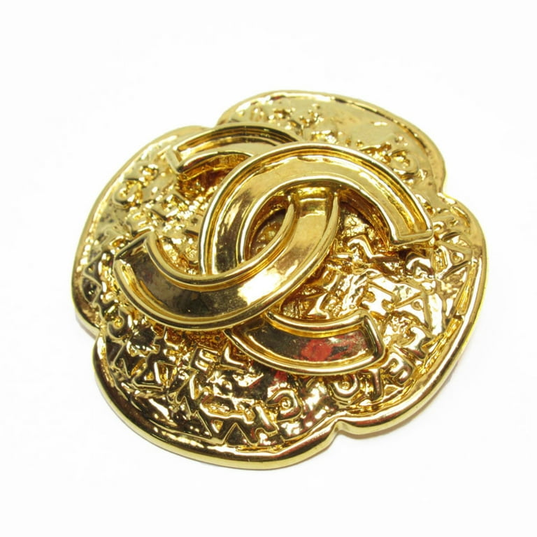used Pre-owned Chanel Chanel Brooch Here Mark Metal Gold Ladies (Good), Adult Unisex, Size: One size, Grey Type