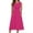Hot Pink, variant on Women's Sleeveless Floral A-Line Midi Dress - Casual Flowy Beach Dress with Pockets, 95% Polyester, Spring/Summer 2025