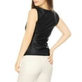 thumbnail image 3 of DARING DIVA Women's Sleeveless U Neck Sparkly Metallic Tank Top XL Black, 3 of 7