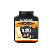 (2 Pack) Body Fortress Super Advanced Whey Protein Powder, Vanilla, 60g Protein, 5 Lb