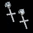 thumbnail image 6 of EOEMY Zircon Cross Earrings Exaggerated Ear Studs Fashion Men Women'S Ear Rings Au.-Gold, 6 of 8