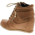 thumbnail image 3 of Top Moda Womens Peter-02 Fashion Wedge Sneakers, 3 of 4