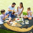 thumbnail image 4 of Little Girl Cats and Moon Stars Beach Blanket Outdoor Picnic Mat Sandproof Waterproof Foldable for Camping Travel Hiking, 4 of 6