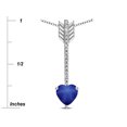 thumbnail image 3 of Star K� 6mm Created Star Sapphire Heart Arrow Bar Pendant Necklace, 3 of 9