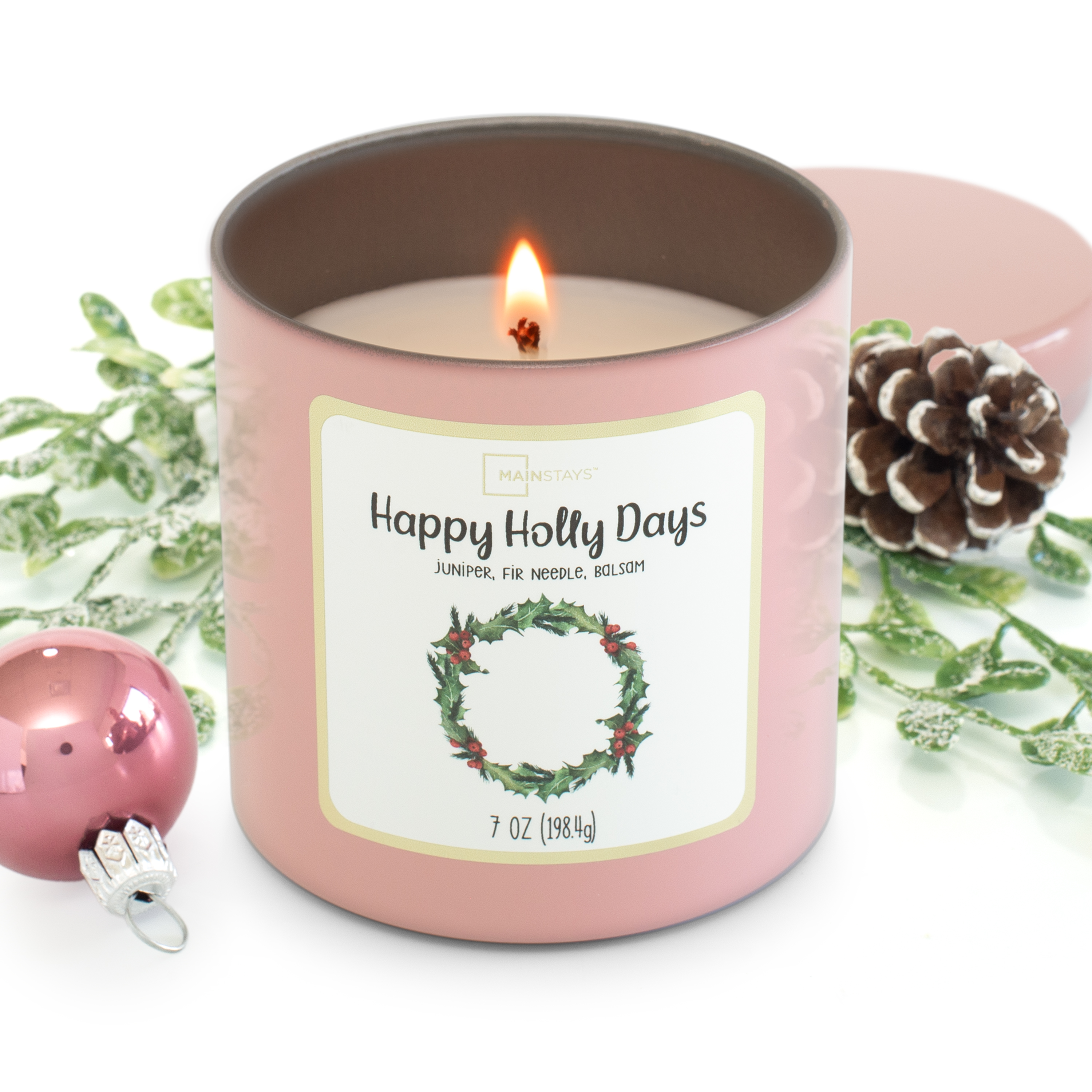Mainstays Scented Single Wick Tin Candle, Happy Holly Days, 7 oz.
