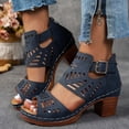 thumbnail image 2 of Womens Sandals Dressy Ankle Strap Block Heels For Women Classic Chunky Heels For Work, 2 of 9