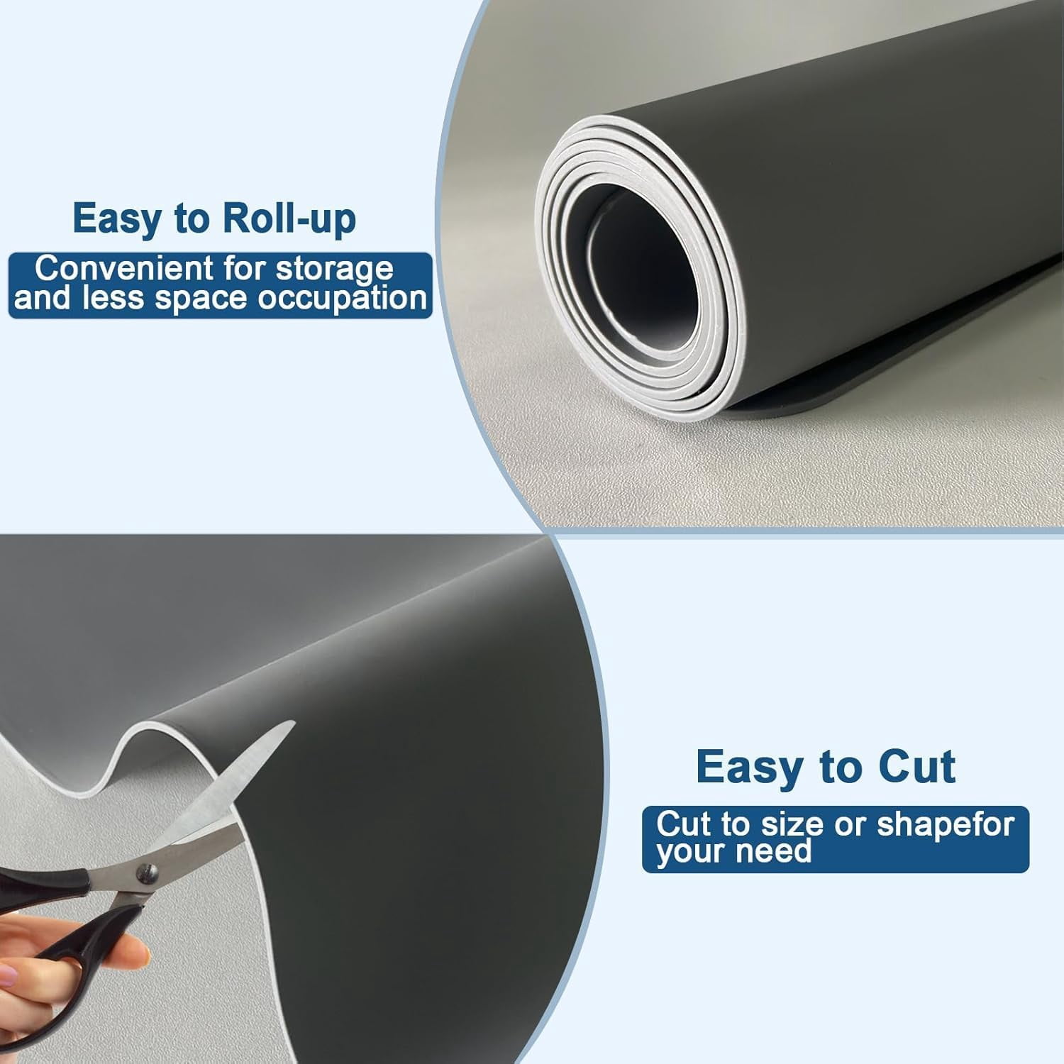 48x32 Large Silicone Mat for Kitchen Counter Non-Slip Heat Resistant Waterproof Craft Protector Dark Gray