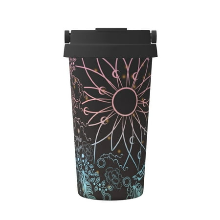 

KLL Dreamcatcher Pattern Stainless Steel Vacuum Insulated Tumbler - Carry Insulated Coffee Mug - Reusable Insulated Cold Brew Iced Coffee Cup Thermos