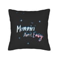 thumbnail image 4 of Set of 2 Decorative Throw Pillow Covers 18x18in - Black Background with ' Mommy Ain ' t Easy ' in Vibrant Blue & Red Perfect for Couch Bed Car, 4 of 8