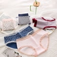 thumbnail image 4 of Girls Cotton Underwear Briefs Mid Waist Color Black Comfort Soft Lace Underpants Breathable Sweet Cute Panty, White, XL, 4 of 4