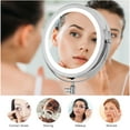thumbnail image 6 of OVENTE 7" Lighted Makeup Mirror, 1X & 10X Magnifier, Double Sided LED, Polished Chrome MFW70CH1X10X, 6 of 10