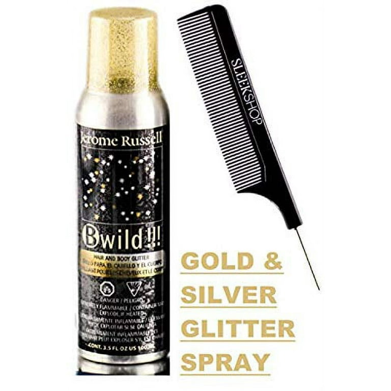 Punky Colour Jerome Russell Hair and Body Glitter Spray - Silver  Rainbow-Hued Brightest Boldest Color Hair Dye