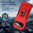 thumbnail image 5 of for Google Pixel 10 /10 Pro Case, Slim Fit Military Grade Drop Tested Dual Layer Shockproof Case with 360 Ring Holder Kickstand Protective Rugged Car Magnetic Non-Slip Phone Case,Rose+Red, 5 of 10