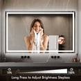 thumbnail image 2 of Bingirl 60 in x 36 in LED Bathroom Mirror with Dimmable Lights, Anti - Fog, Backlit + Front Lit, Smart Vanity Mirror with Memory Function, Shatter - Proof (Horizontal/Vertical), 2 of 7