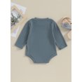 thumbnail image 4 of Arvbitana Infant Baby Solid Color Romper Casual Long Sleeve Ribbed Jumpsuit Newborn Oneise Bodysuits Loose Fit Clothes for Boys Girls, 4 of 7
