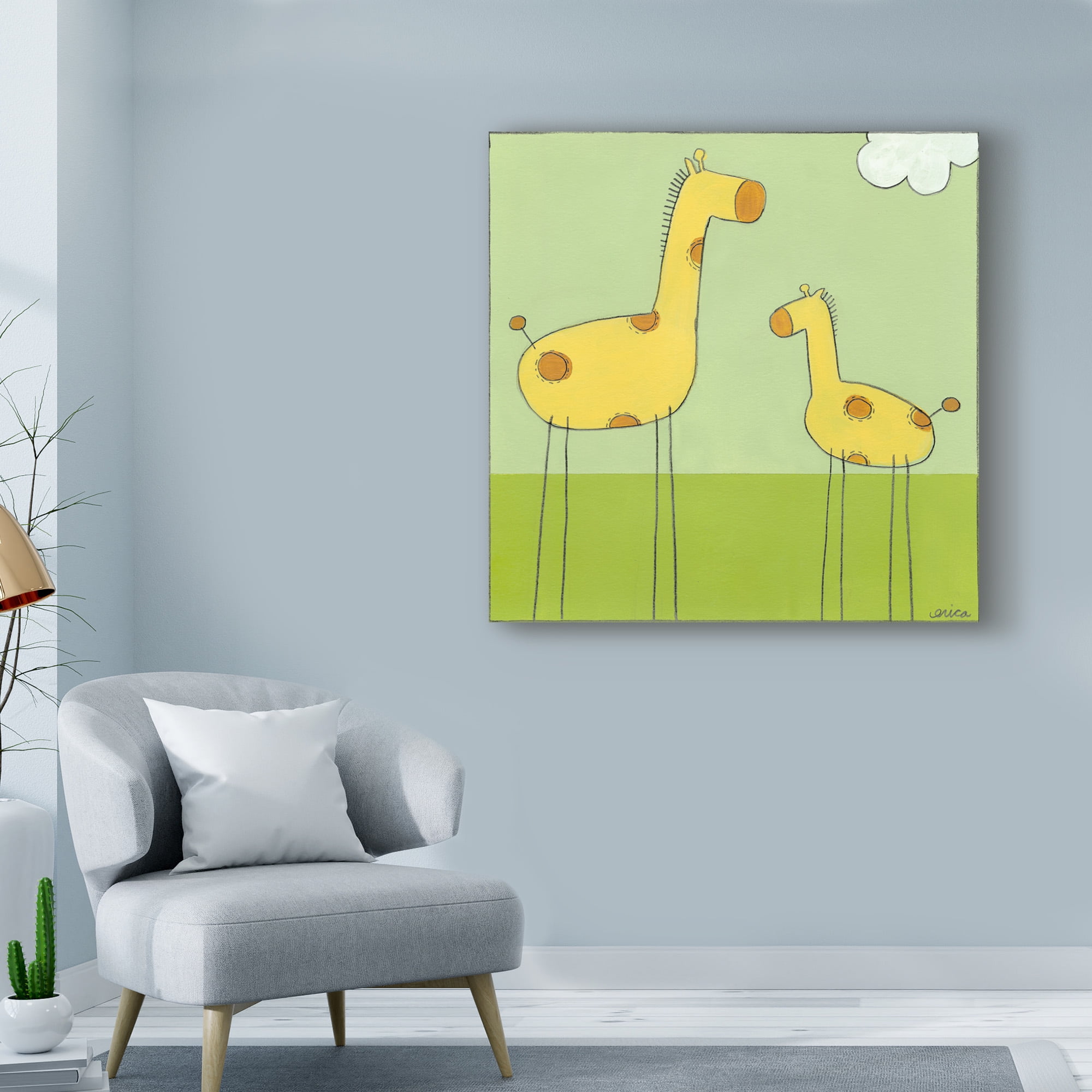 Trademark Fine Art 'Stick leg Giraffe I' Canvas Art by June Erica Vess
