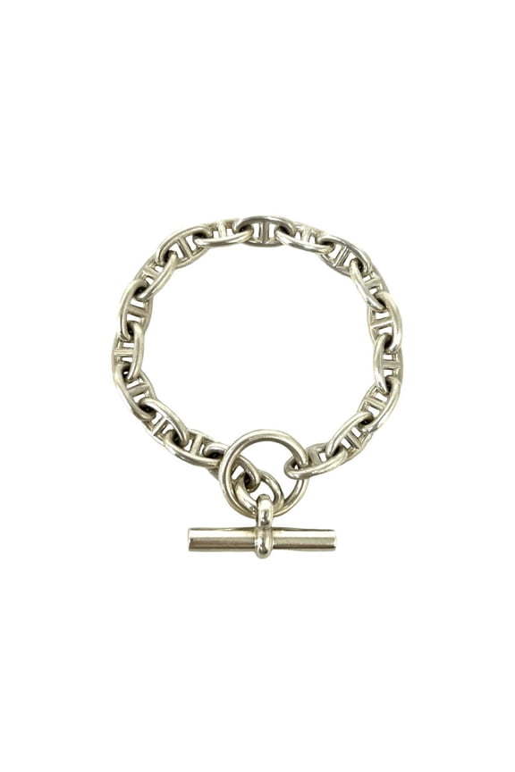 Pre-Owned HERMES Chaine d'Ancre PM 18-link chain bracelet from the Margiela era, made of 925...
