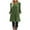Green, variant on WREESH Womens Fashion Long Puff Sleeve Dress Side Button Casual Solid Color Long Sleeve Round-Neck Calf Dress Pullover Red