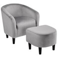 Yaheetech Contemporary Club Chair and Ottoman Set for Bedroom Living