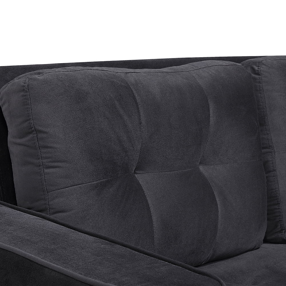 Lowestbest Modern Sectional Sofa Set, Loveseat and Chair Couch Set for Bedroom, Black (1+2 Seat) Lowestbest Modern Sectional Sofa Set, Loveseat and Chair Couch Set for Bedroom, Black (1+2 Seat)