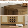 thumbnail image 5 of Winkalon Coffee Bar Cabinet, 47.2" Rattan Sideboard Buffet Cabinet with Storage, Boho Farmhouse Liquor Cabinet with Wine Racks for Living Dining Room Kitchen, Caramel Oak, 5 of 9