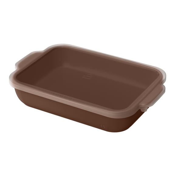 Beautiful 9”x 13” Stoneware Baker with Plastic Lid, Chocolate by Drew Barrymore