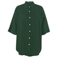 thumbnail image 5 of Short Sets for Women Loose Fit Cotton Linen Short Sleeve Button Down Collared Shirt and Wide Leg Shorts 2 Piece Matching Set, 5 of 6