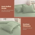 thumbnail image 6 of D.N.G. BEDDINGS 5 Piece Luxury 5 Inch Two Layer Ruffle Comforter Set Premium Super Soft, 800 TC, 100% Egyptian Cotton, Super Soft, Super King Size Light Sage Color, 6 of 7