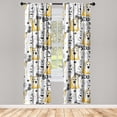 thumbnail image 3 of Ambesonne Halloween Curtains, Ghost Pumpkin Star Plot, Pair of 28"x63", Earth Yellow Off White, 3 of 5