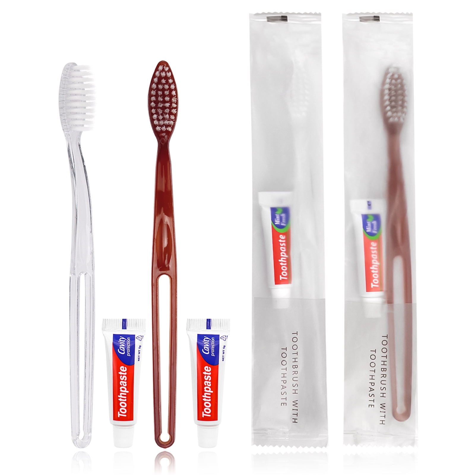 50 Pack Travel Toothbrushes with Toothpaste, Individually Wrapped