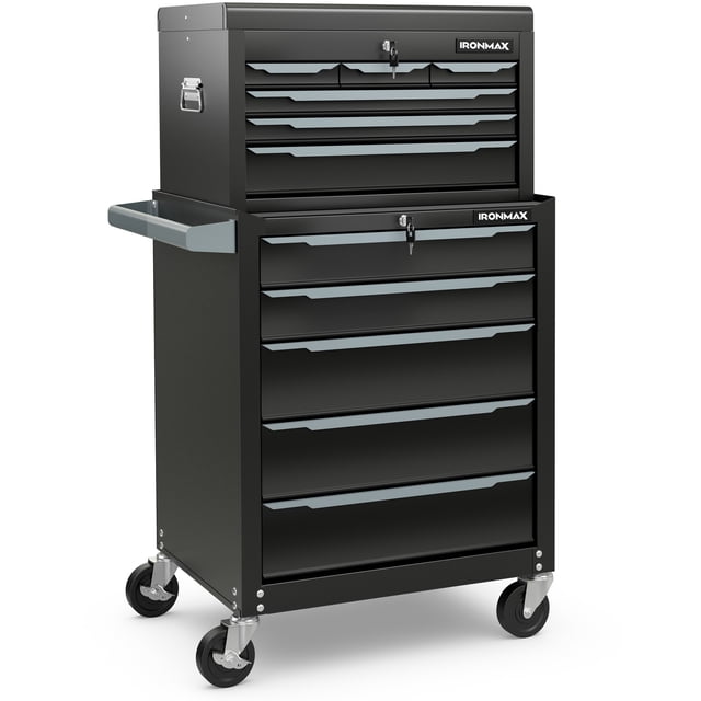 Gymax Coffre à Outils Roulant en Acier Armoire de Rangement pour Outils à 5 Tiroirs avec Trous de Suspension