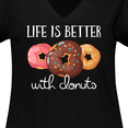 thumbnail image 4 of Inktastic Life is Better with Donuts Women's Plus Size V-Neck T-Shirt, 4 of 5