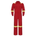 thumbnail image 5 of Jowowha Men's Work Coveralls One Piece Reflective Mechanics Overalls Workwear with Multi Pockets Red XL, 5 of 7