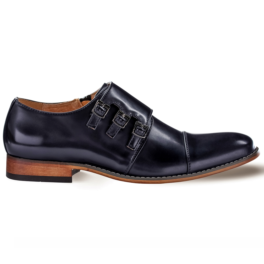 Gino Vitale Gino Vitale Men�s Triple Monk Strap Cap Toe