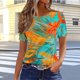 thumbnail image 2 of Tops de Cuello Redondo para las Mujeres de Manga Corta Impresa Casual, Camiseta de Moda para Uso Diario Y de Fiesta, 2 of 5