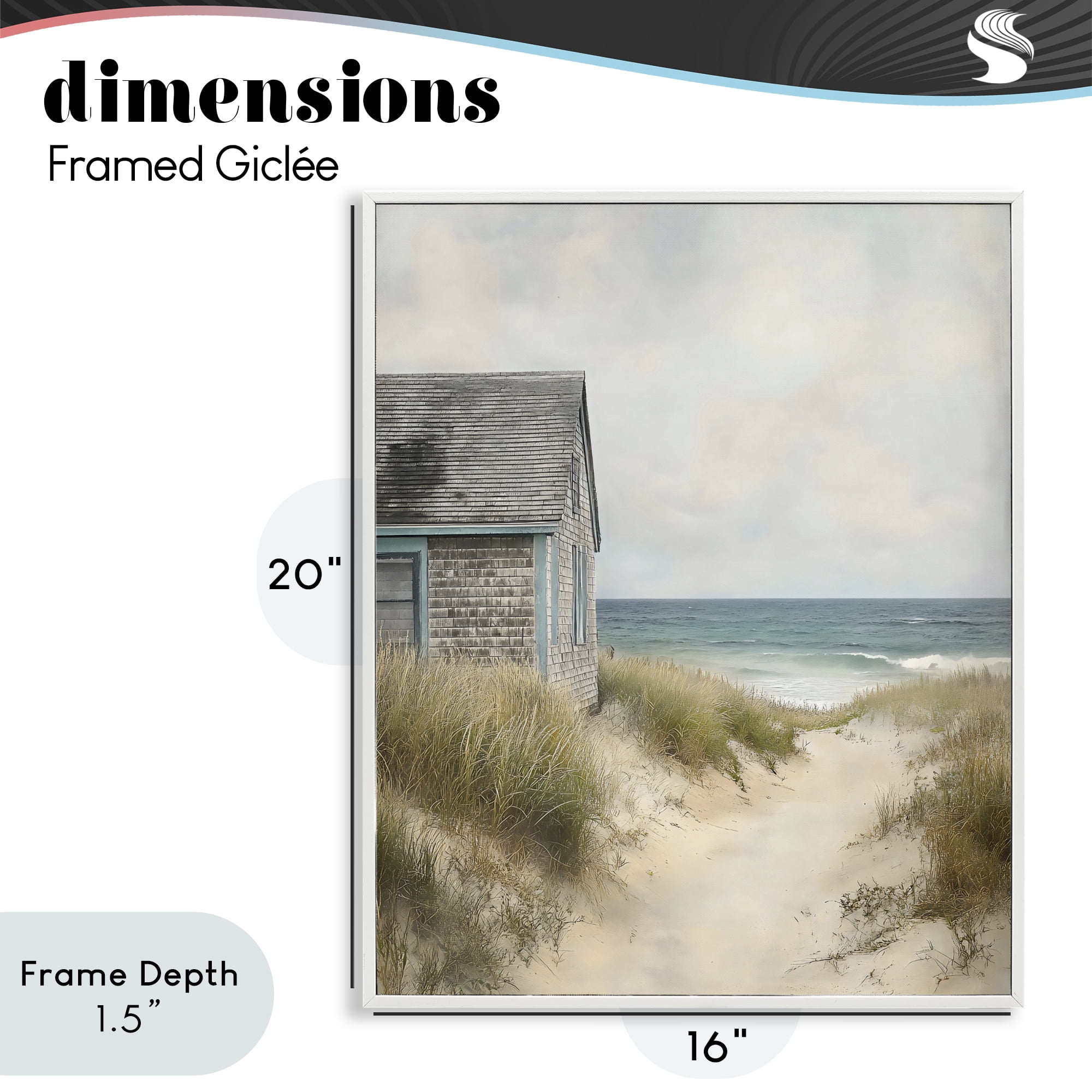 Stupell Industries Oceanfront Cottage on Dune Path White Framed Giclee Art, design by Creative Studio