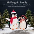 thumbnail image 2 of Best Choice Products 2-Piece Lighted 3ft Pop-Up Penguin Family Outdoor Christmas Decoration w/150 LED Lights, Red/White, 2 of 7
