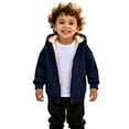 thumbnail image 4 of KAUOD Girls Fleece Lined Hoodies Winter Padded Warm Zip up Fuzzy Jackets with Pockets Kids Plain Long Sleeve Outwear, 4 of 8