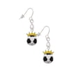 thumbnail image 3 of Delight Jewelry Silvertone Soccer ball - Crown Silver tone Infinity French Earrings, 3 of 4